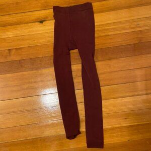 Wine Fleece Tights